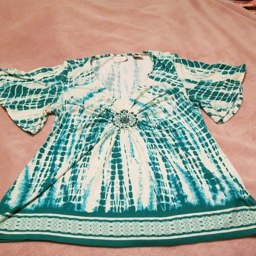 Tie-dyed Beaded Shirt
